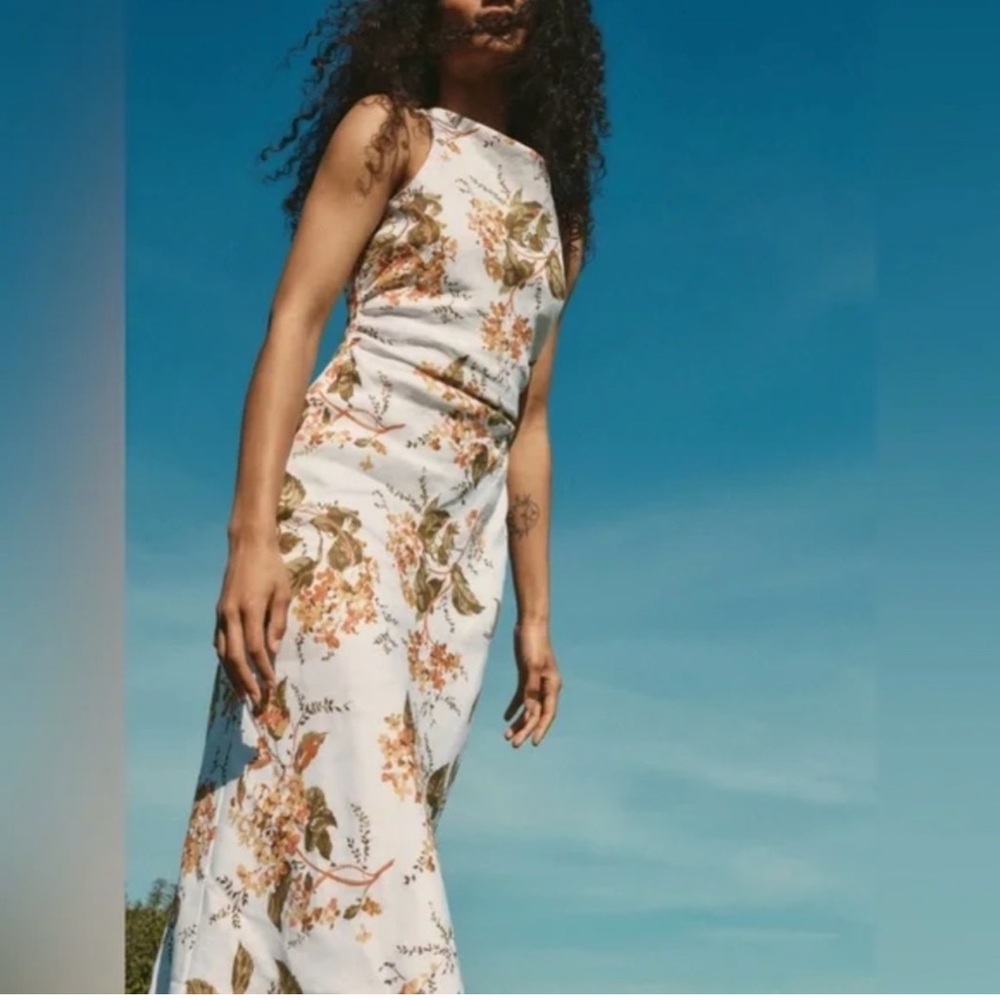 Reformation Casette Floral Linen Dress in Bella
